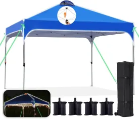 10' x 10' Pop up Canopy Tent Easy One Person Set up