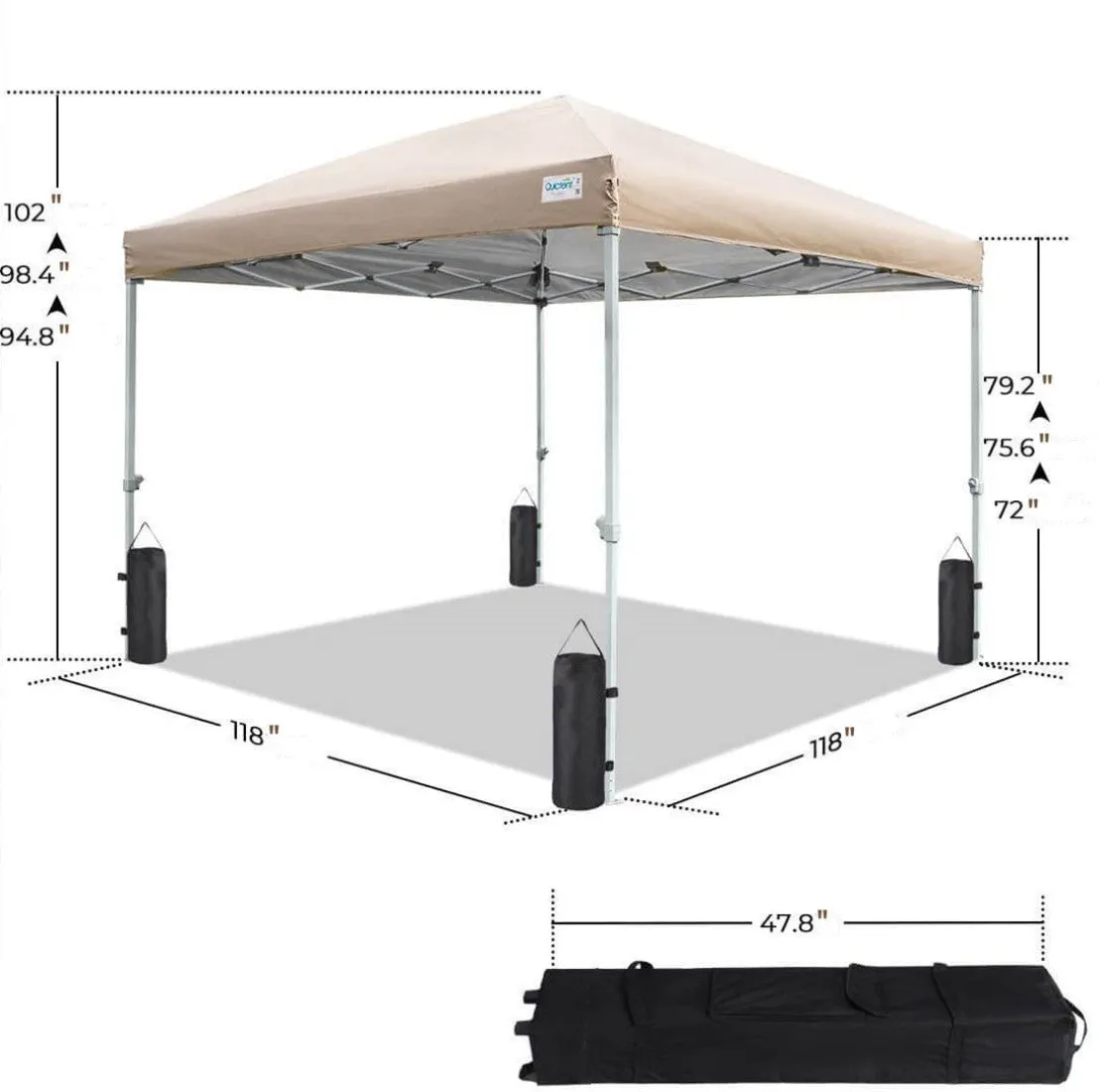 10' x 10' Pop Up Canopy with Netting Blue