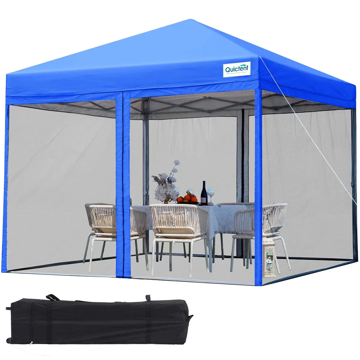 10' x 10' Pop Up Canopy with Netting Blue