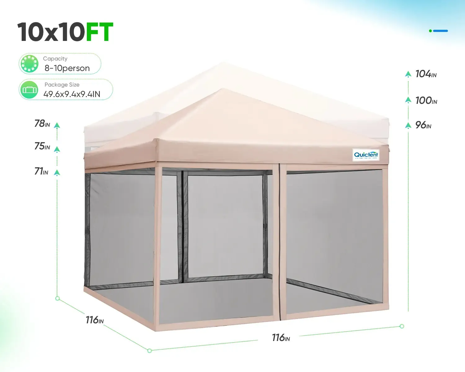 10' x 10' Pop Up Canopy with Netting