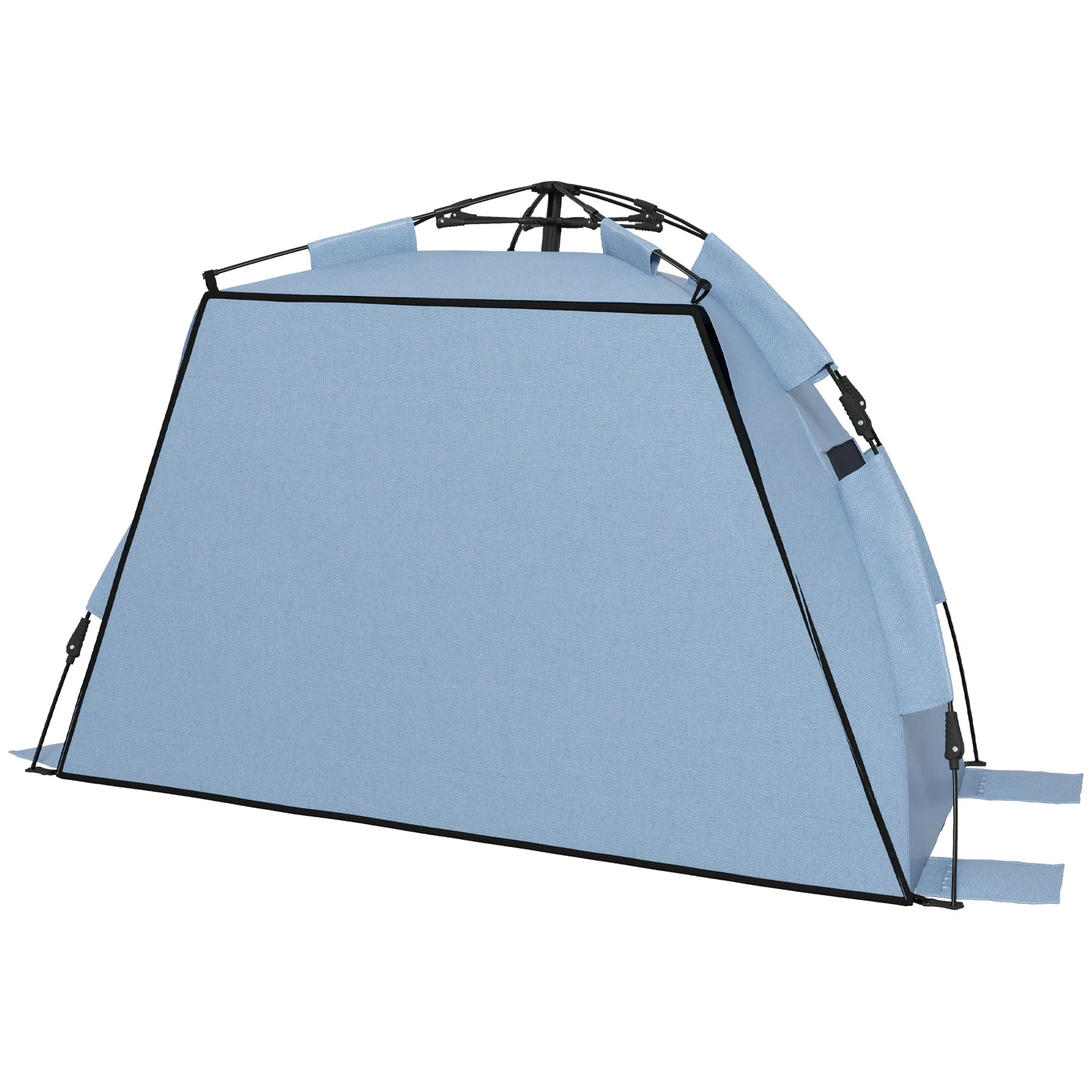 2-3 Person Pop Up Beach Tent, UPF15  Sun Shelter with Extended Floor, Sandbags, Mesh Windows and Carry Bag, Blue