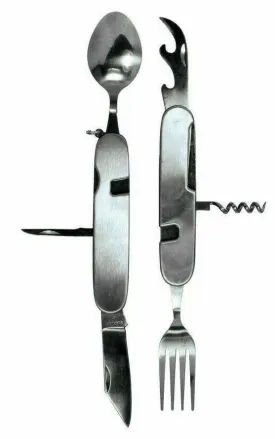 3 Pack - Stainless Steel Multi Functional Camping Tool Utensils & Opener 7-in-1