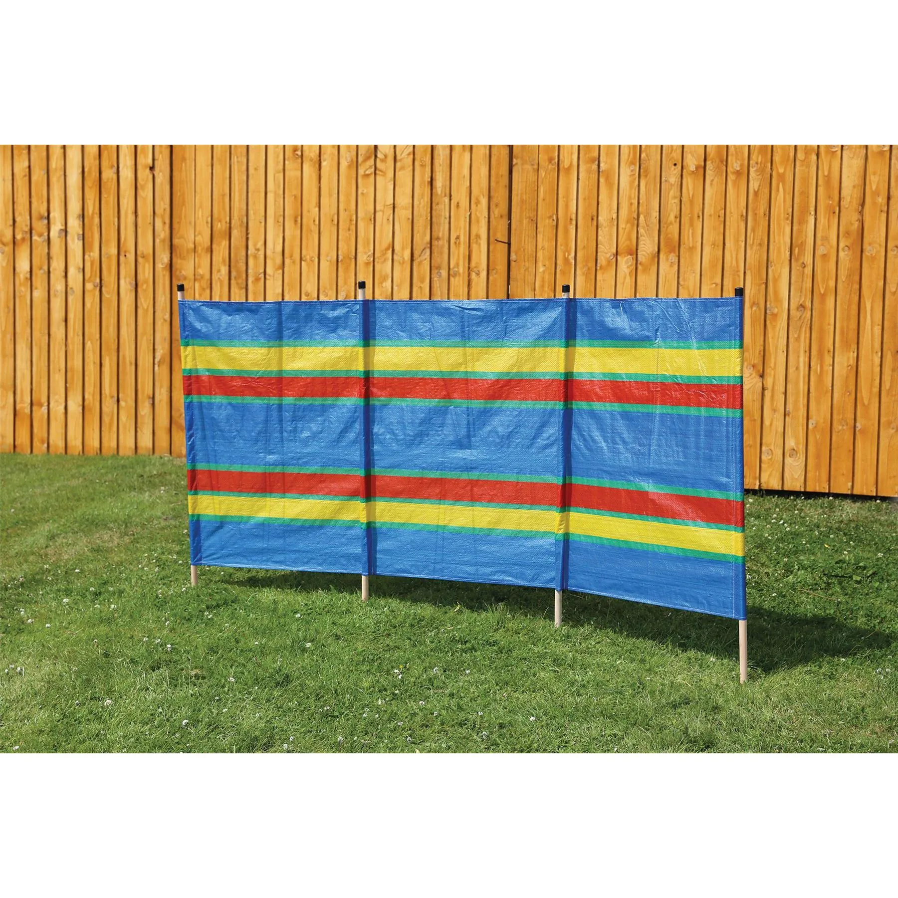 4 Pole Multicoloured Polythene Windbreak 1440