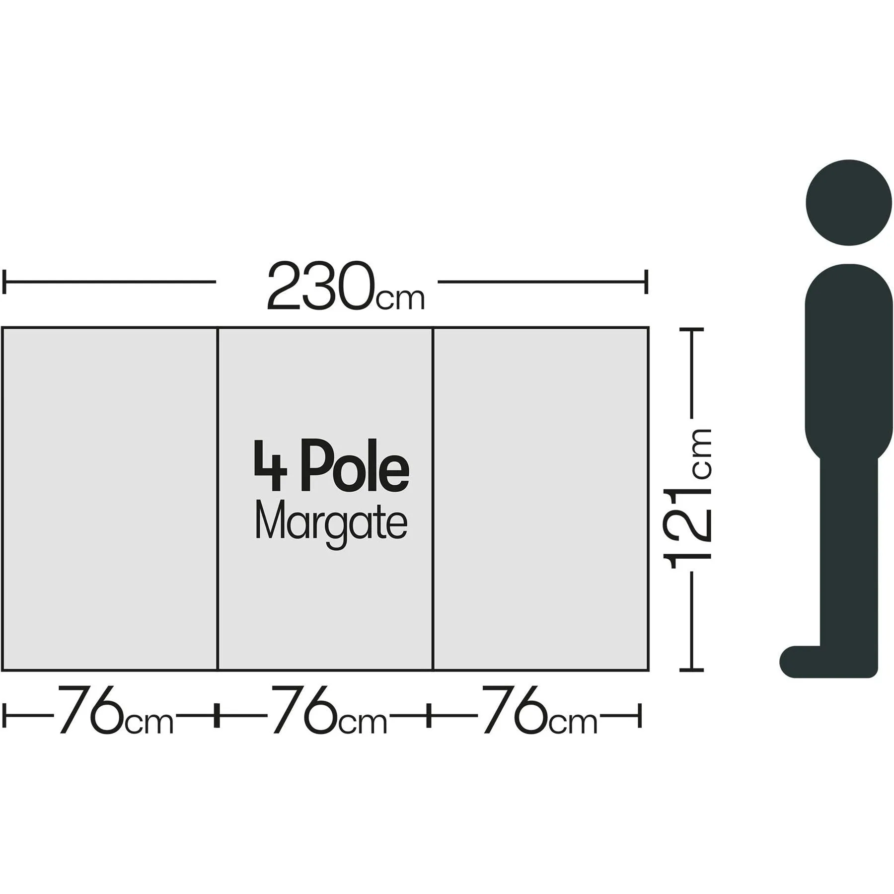 4 Pole Multicoloured Polythene Windbreak 1440