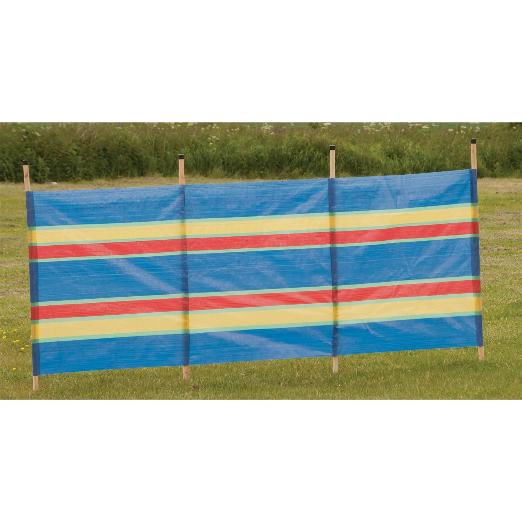 4 Pole Multicoloured Polythene Windbreak 1440