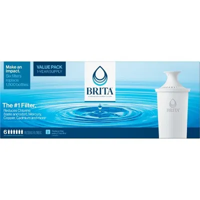 Brita Replacement Water Filters for Brita Water Pitchers and Dispensers - 6ct