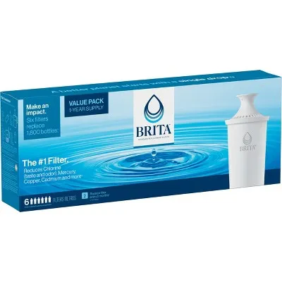 Brita Replacement Water Filters for Brita Water Pitchers and Dispensers - 6ct