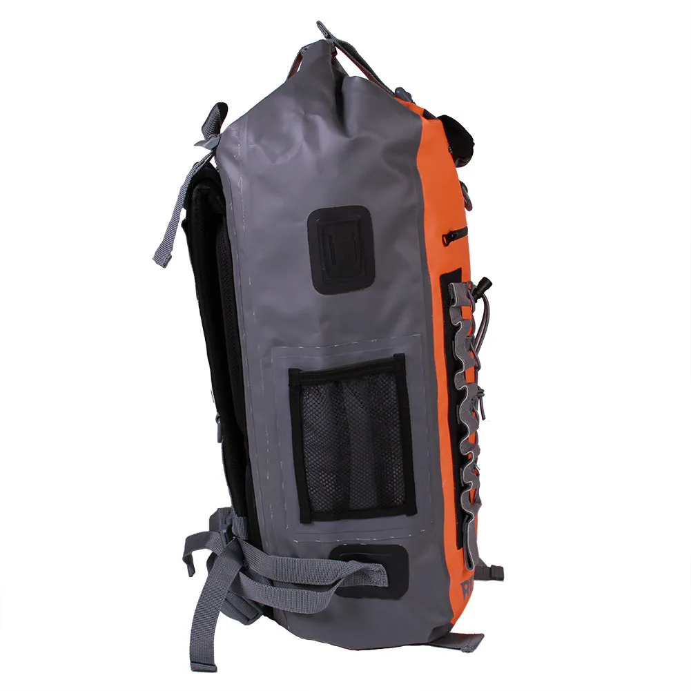 BUNDLE SPECIAL Rockagator Hydric Series 40 Liter Sunset Orange Waterproof Backpack & 2 DRY BAGS