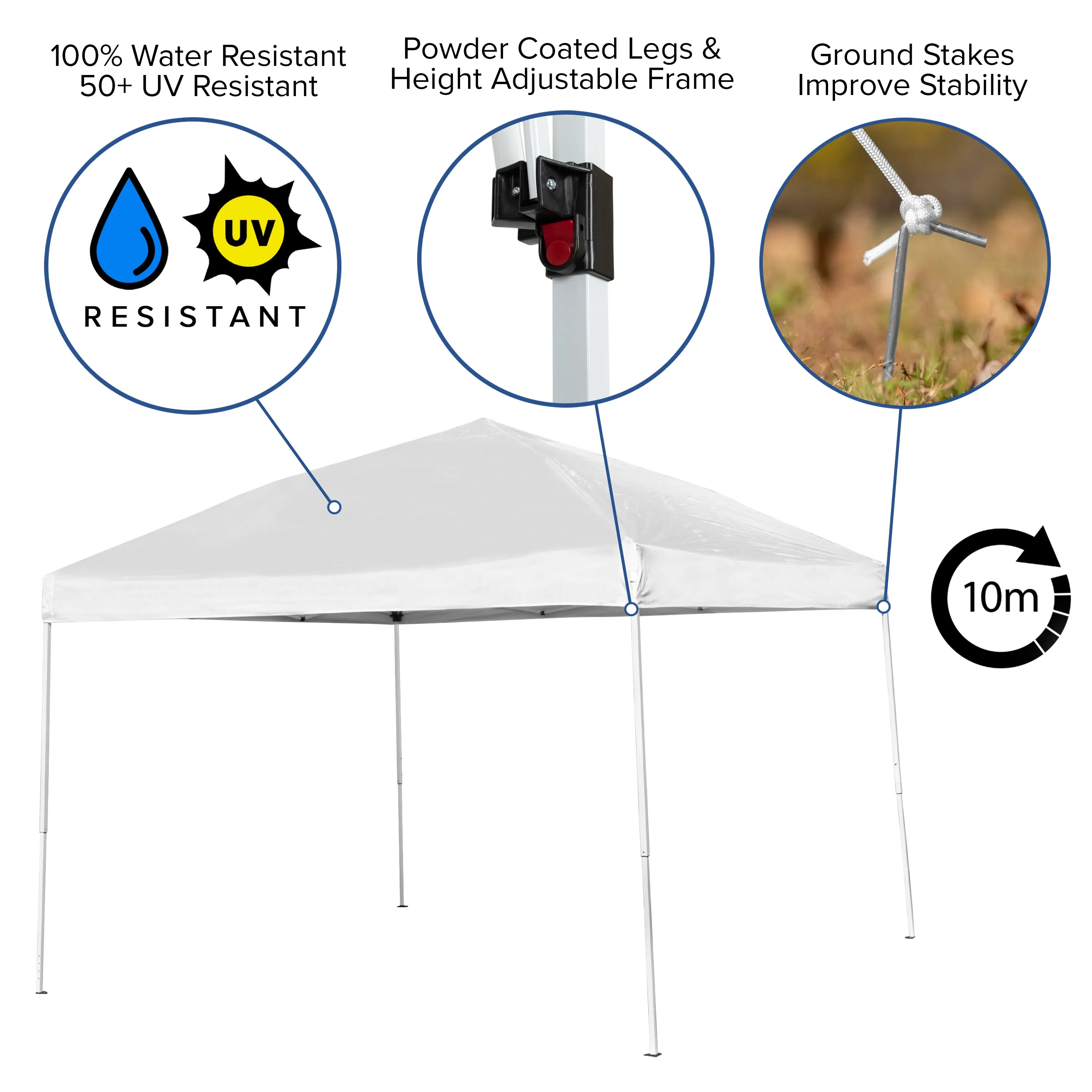 Canopy Tent & Folding Bench JJ-GZ10103-WH-GG