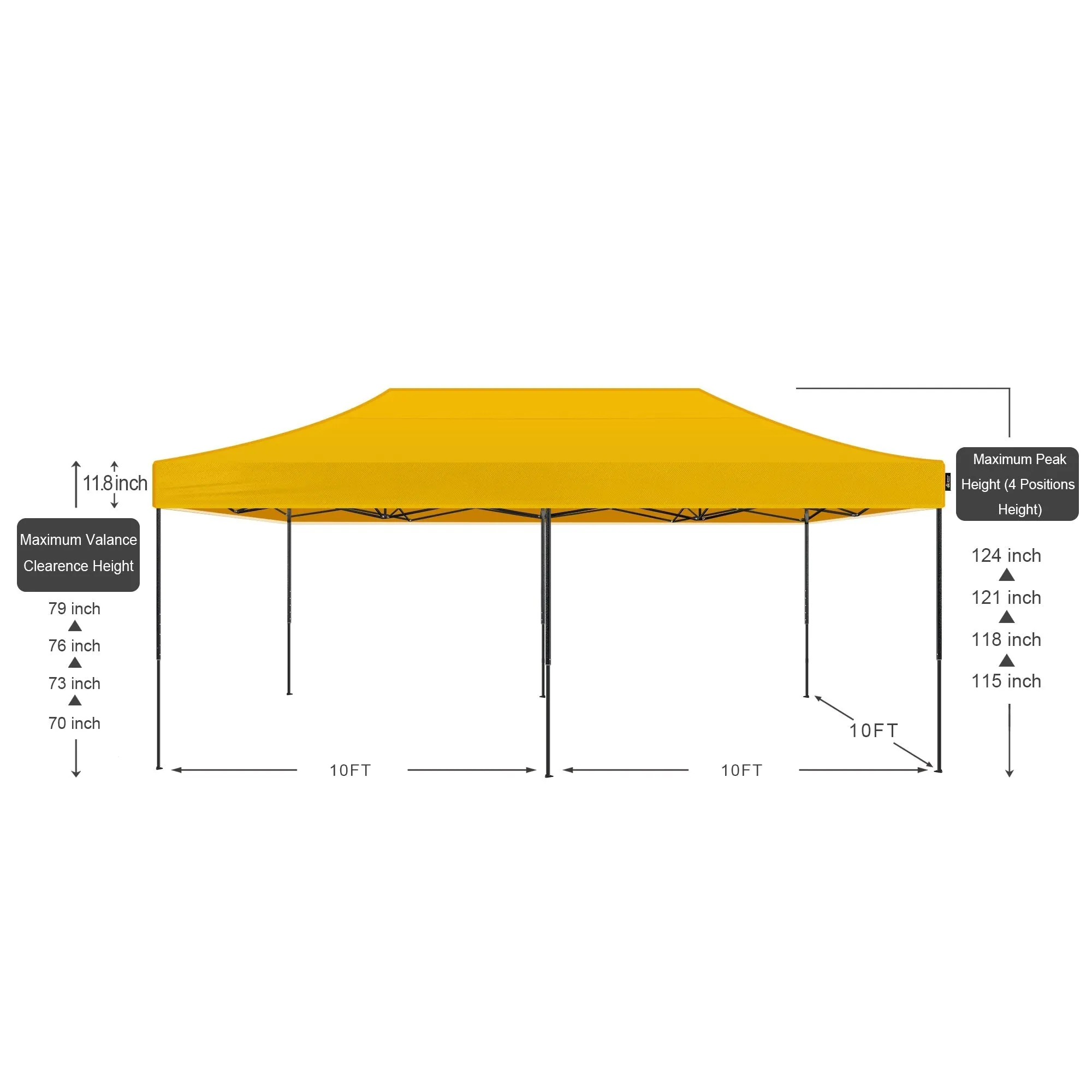 Commercial 10x20 Large Pop Up Tent, Steel Frame Canopy, Waterproof Canopy Tent