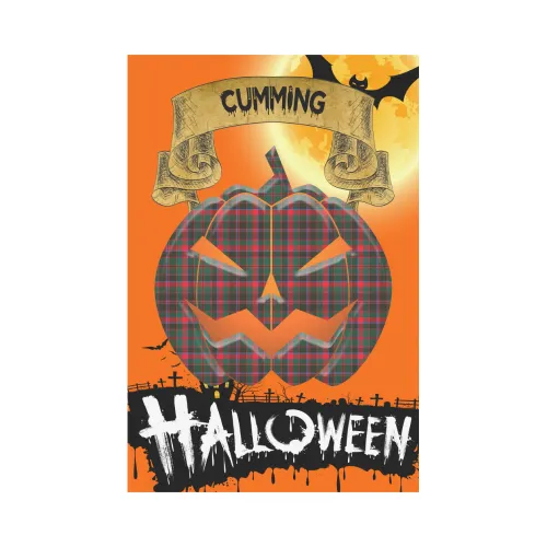 Cumming Hunting Modern Tartan Jack O' Lantern Garden Flag / Halloween Home Decor NN4