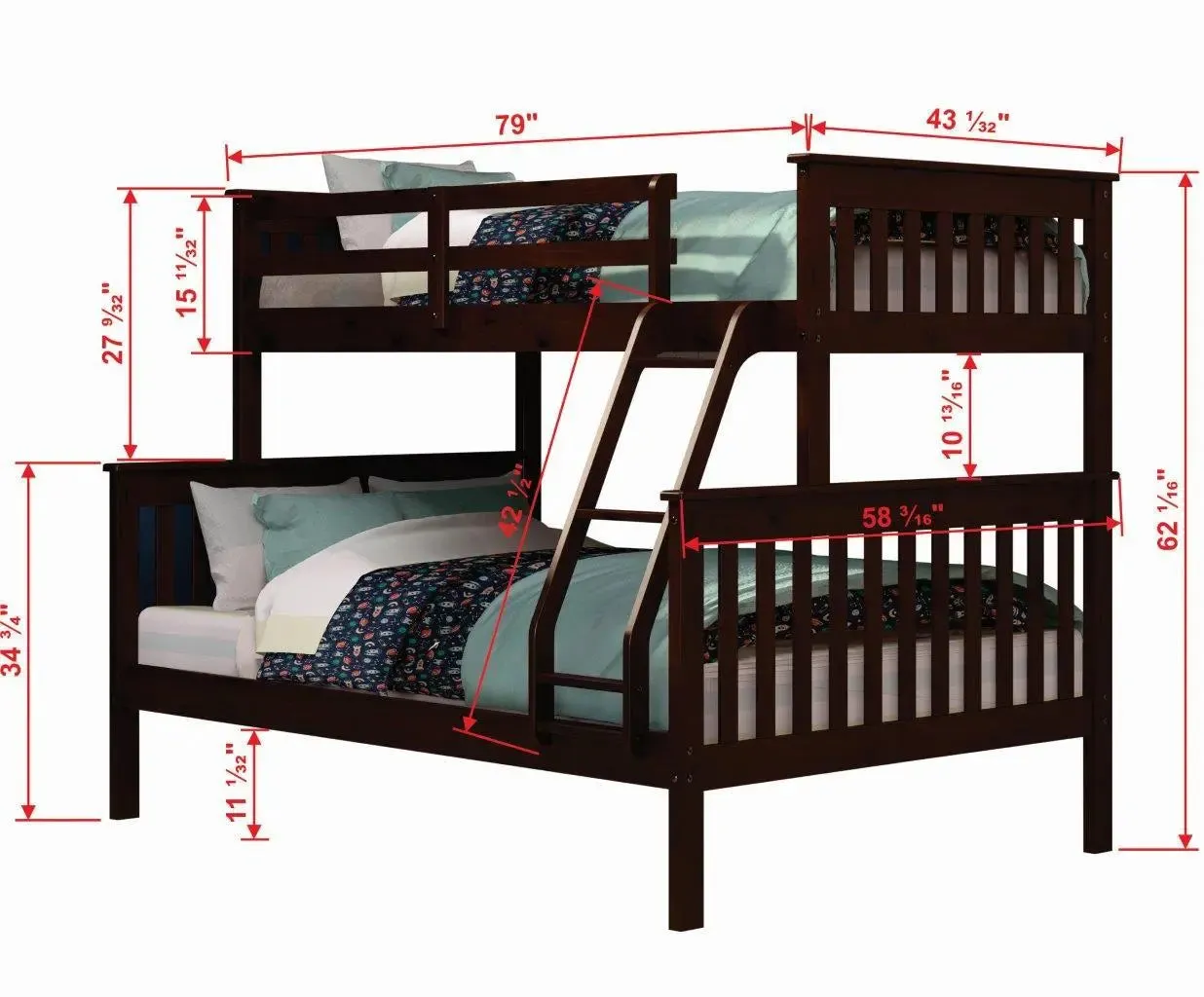 David Twin over Full Bunkbed for Kids