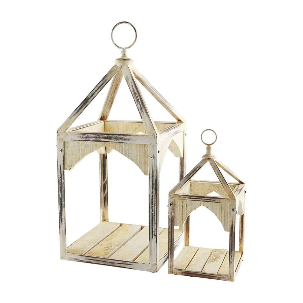 Metal Wood Lantern by Mud Pie