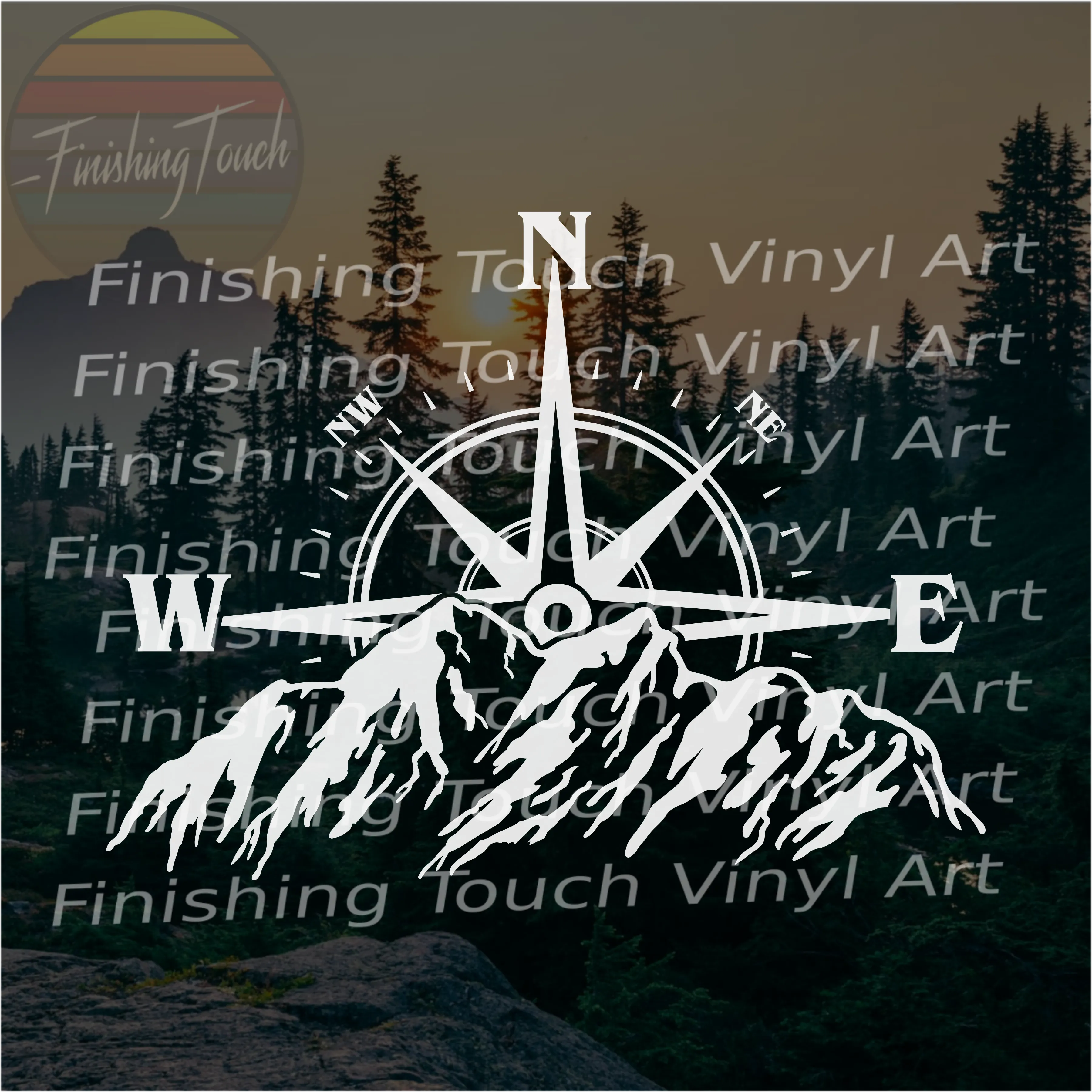 Mountain Range Compass Rose