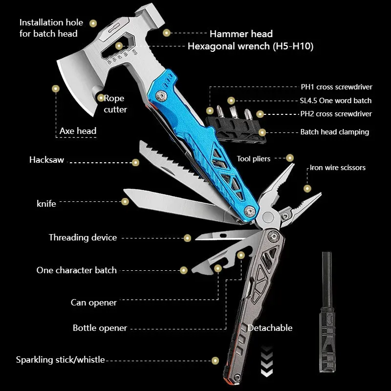 Multi-Use Axe Hammer Pliers Outdoor Multi-Tool Gadget