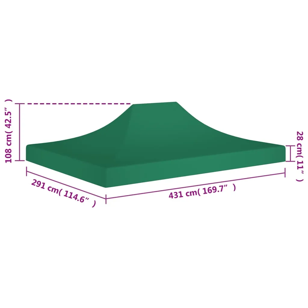 Party Tent Roof 4.5x3 m Green 270 g/m²