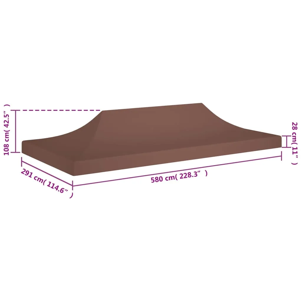 Party Tent Roof 6x3 m Brown 270 g/m²