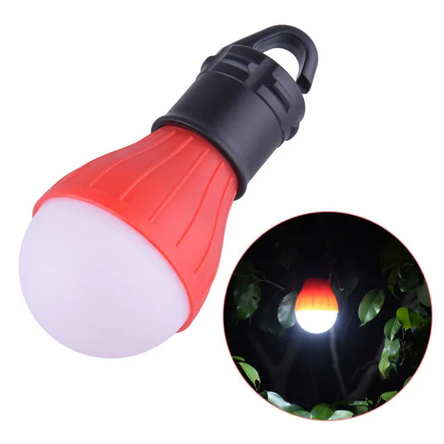 Portable outdoor Hanging 3LED Camping Lantern,Soft Light LED Camp Lights Bulb Lamp For Camping Tent Fishing 4 Colors,AAA Battery