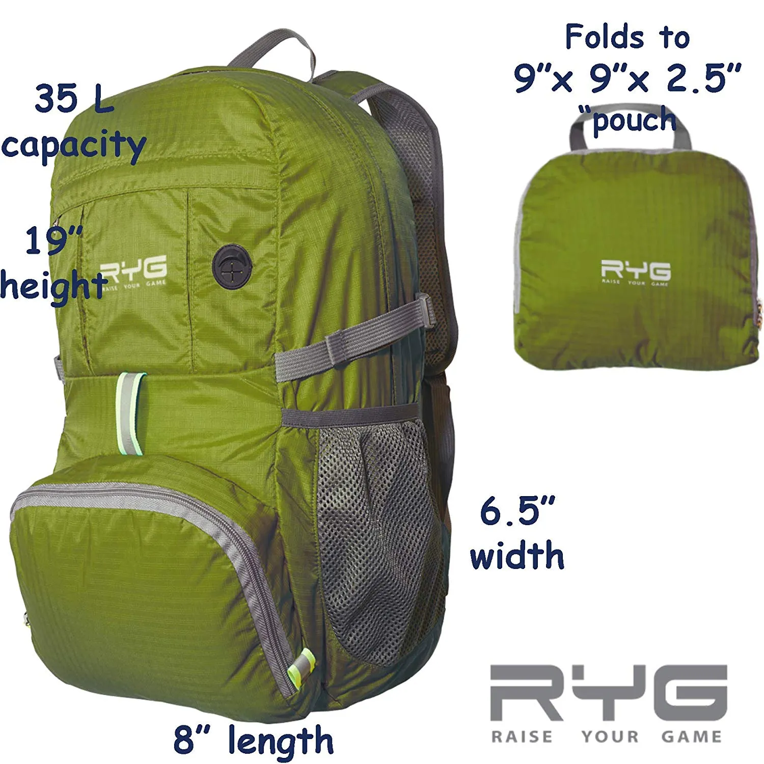 Raise your Game Travel Backpack and Portable Hammock Set (Olive Green)