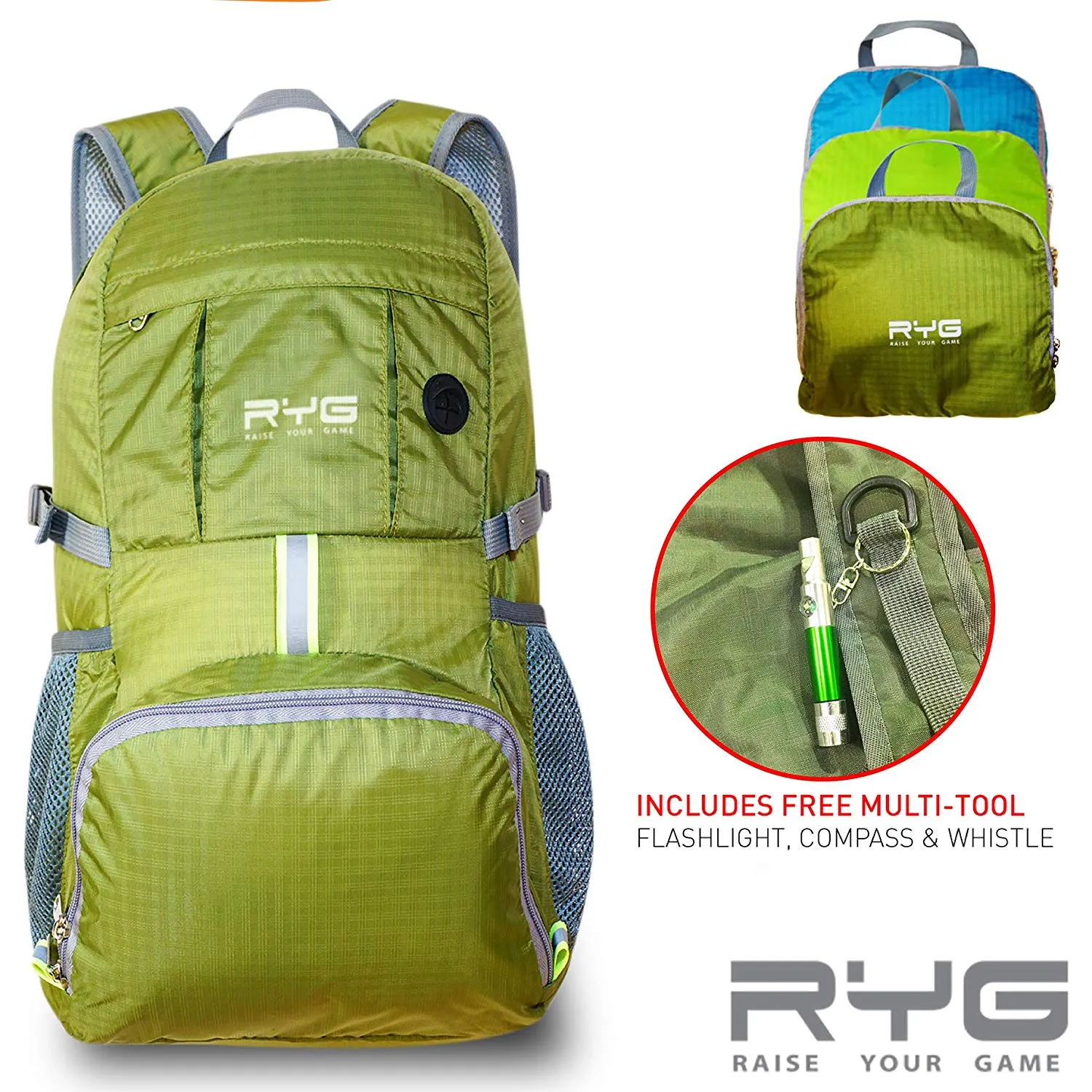 Raise your Game Travel Backpack and Portable Hammock Set (Olive Green)