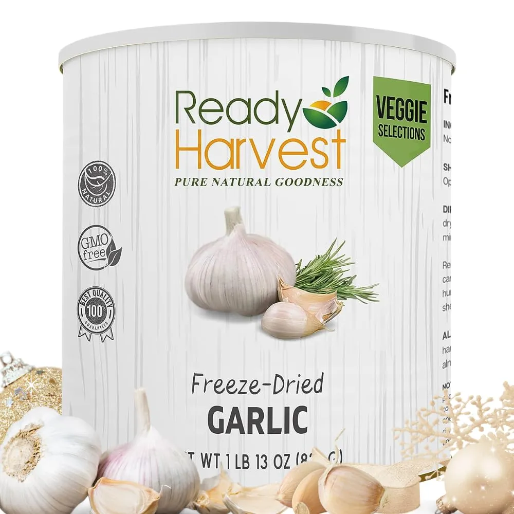 Ready Harvest Freeze-Dried Garlic - 25 Year Shelf Life - #10 Can