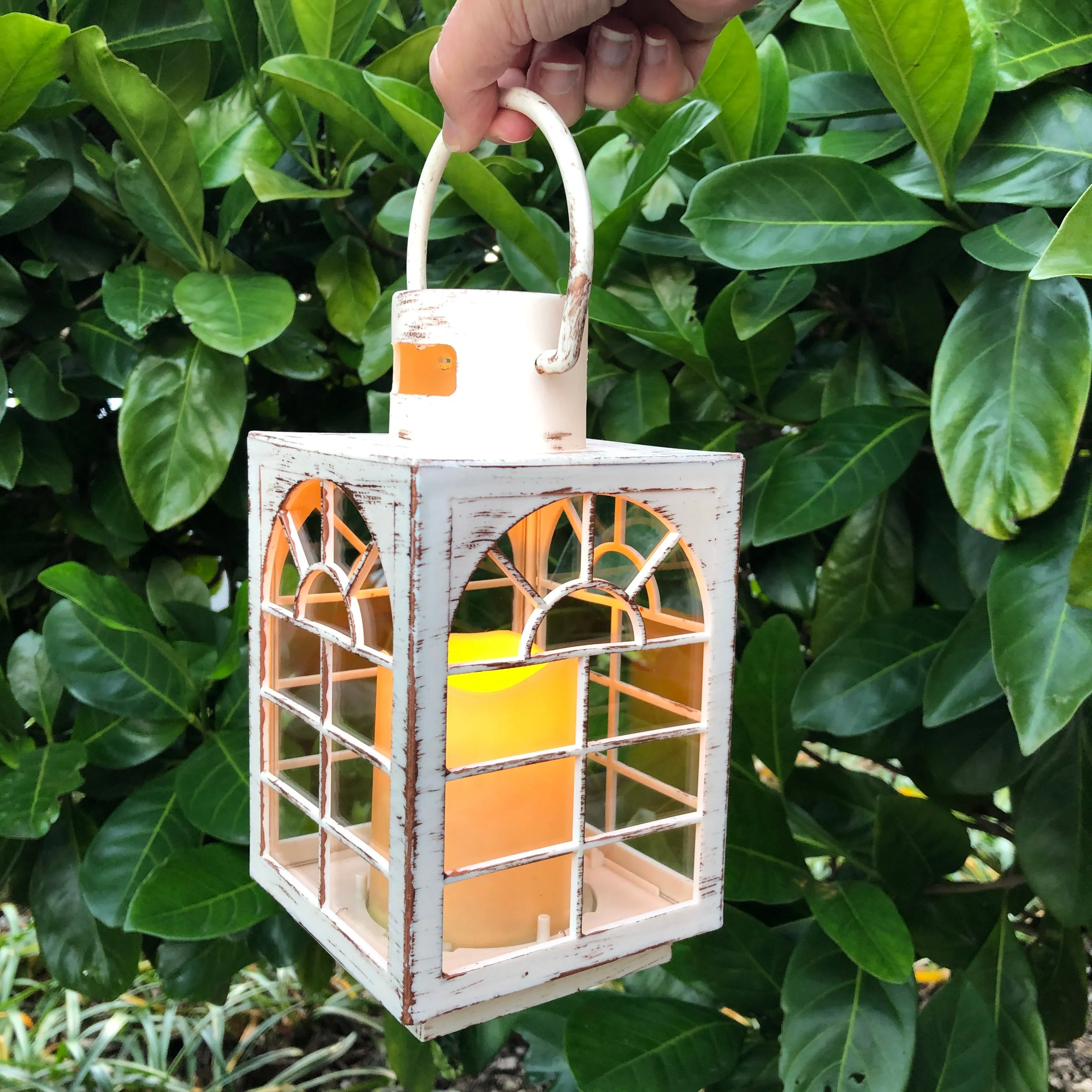 Rectangle Lantern with LED Candle