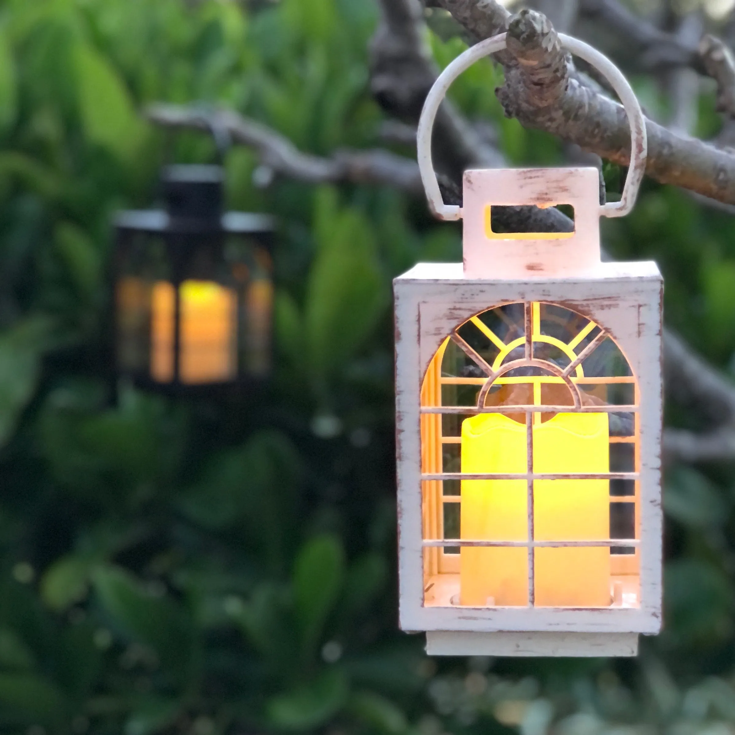 Rectangle Lantern with LED Candle