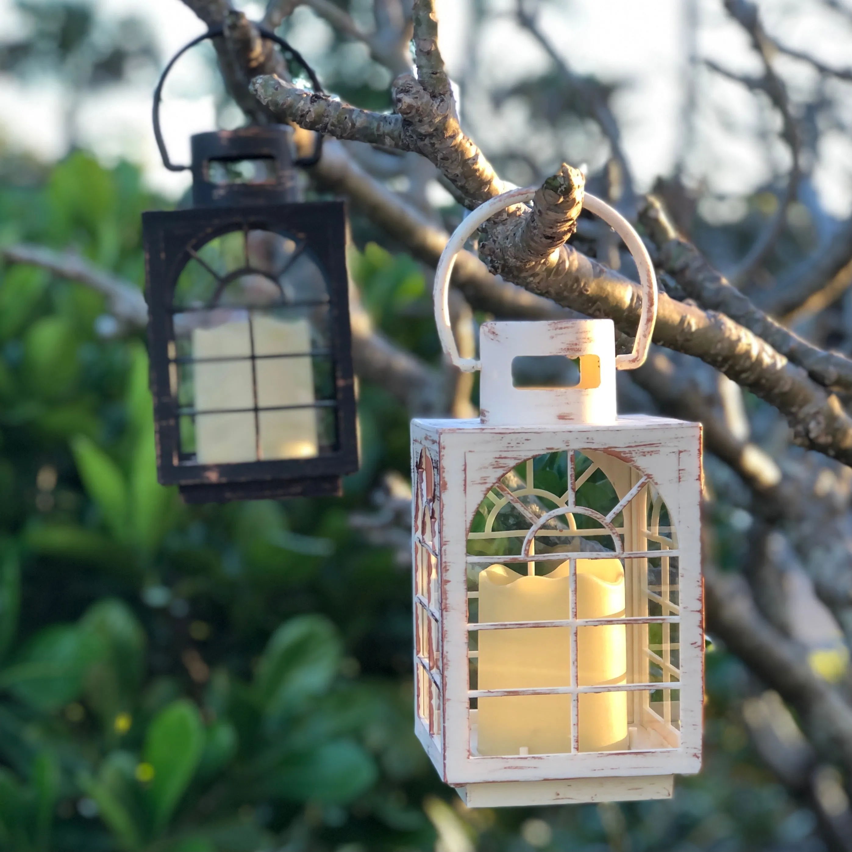 Rectangle Lantern with LED Candle