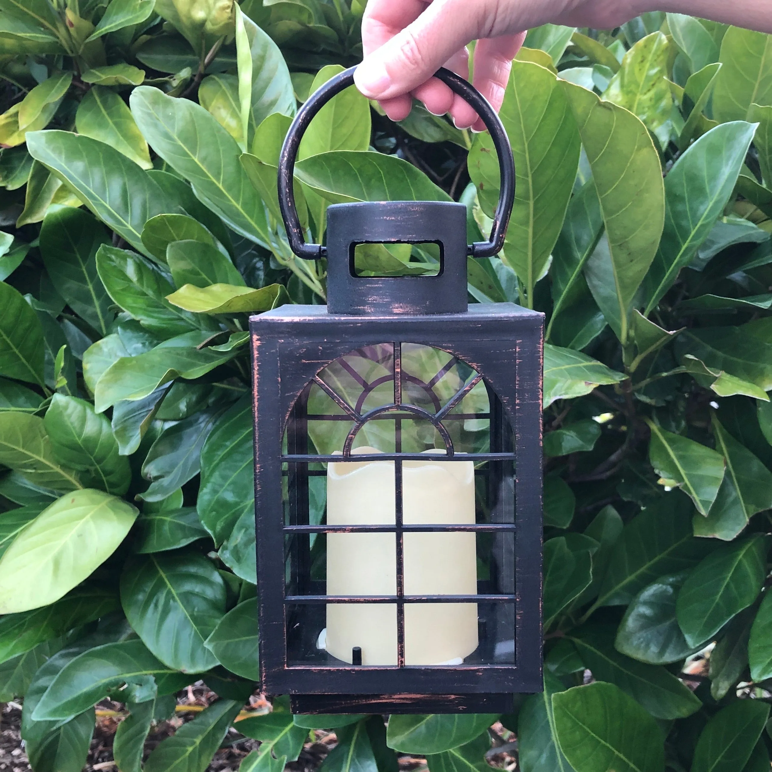 Rectangle Lantern with LED Candle