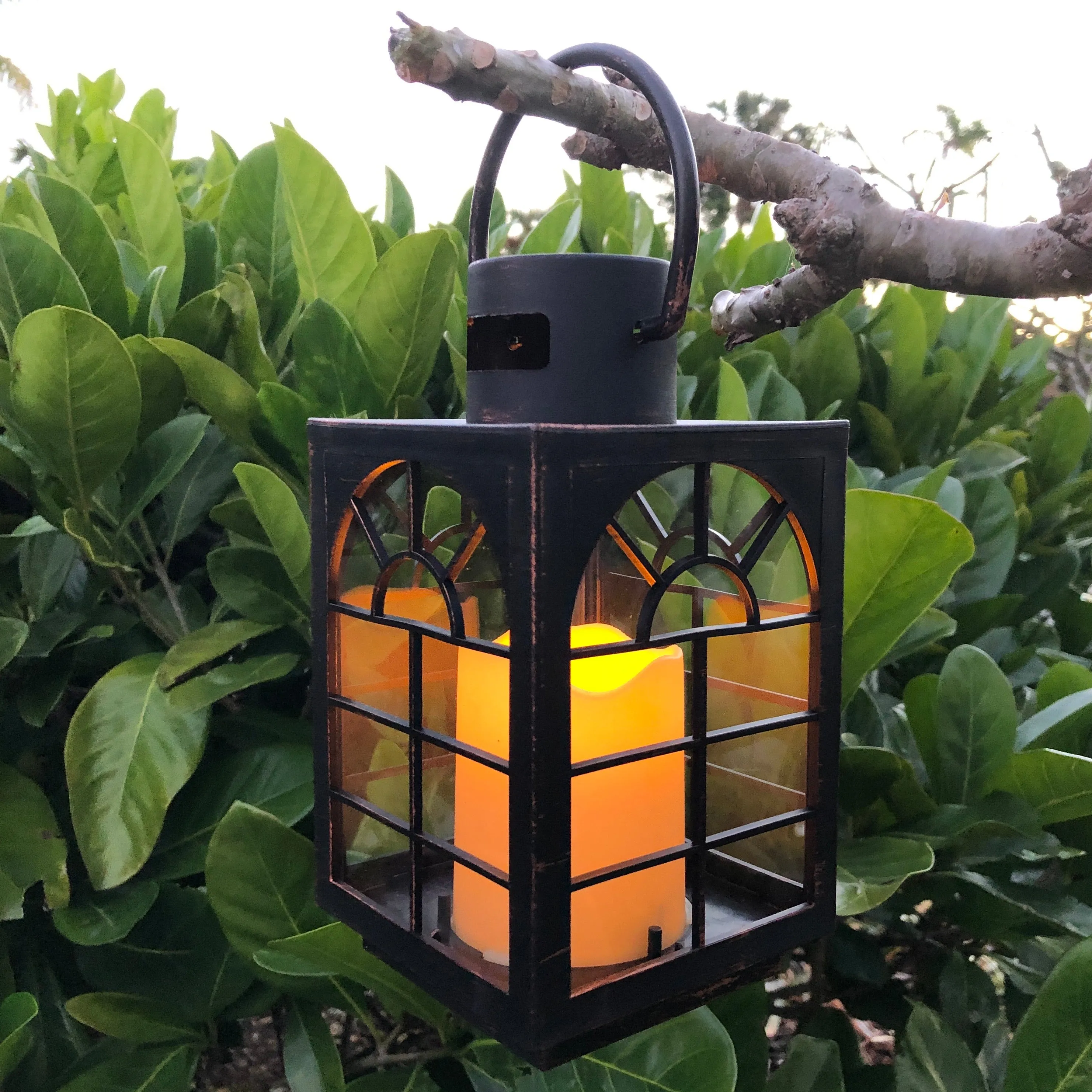 Rectangle Lantern with LED Candle