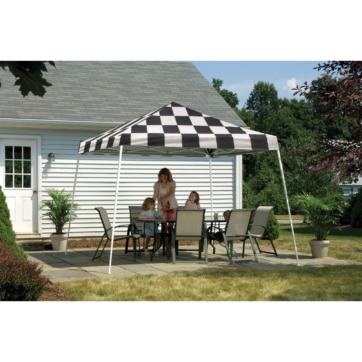 ShelterLogic | Pop-Up Canopy HD - Slant Leg 12 x 12 ft. Checkered Flag