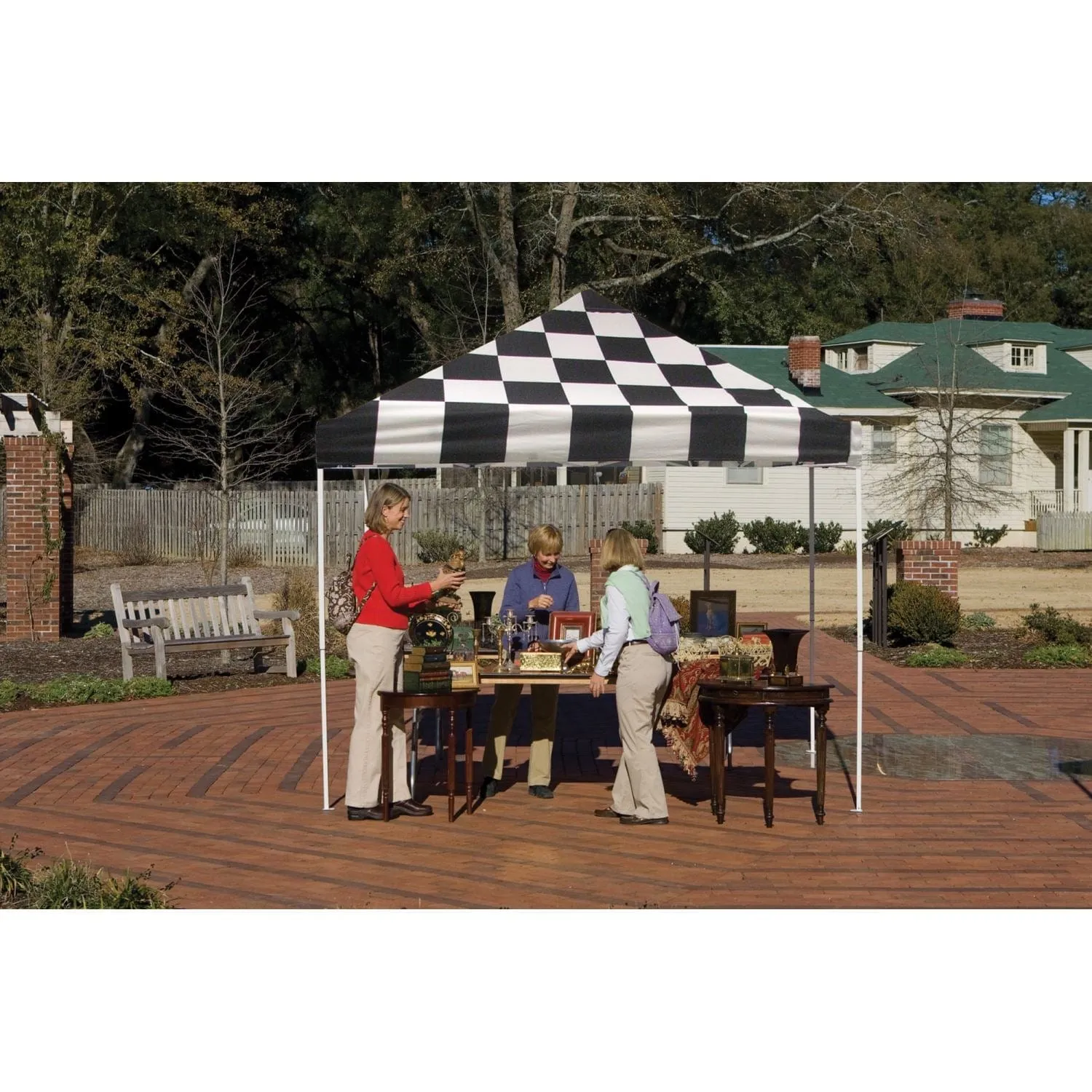 ShelterLogic | Pop-Up Canopy HD - Straight Leg 10 x 10 ft. Checkered Flag