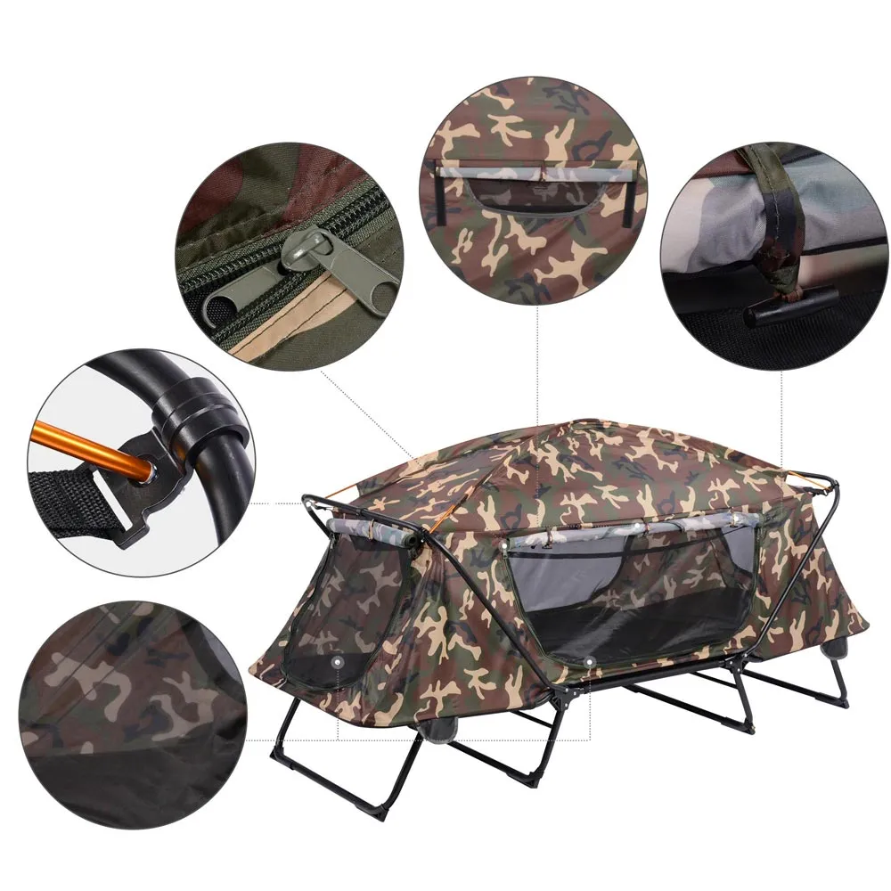 TheLAShop Single Cot Tent Camp Bed Tent Rain Fly Camouflage