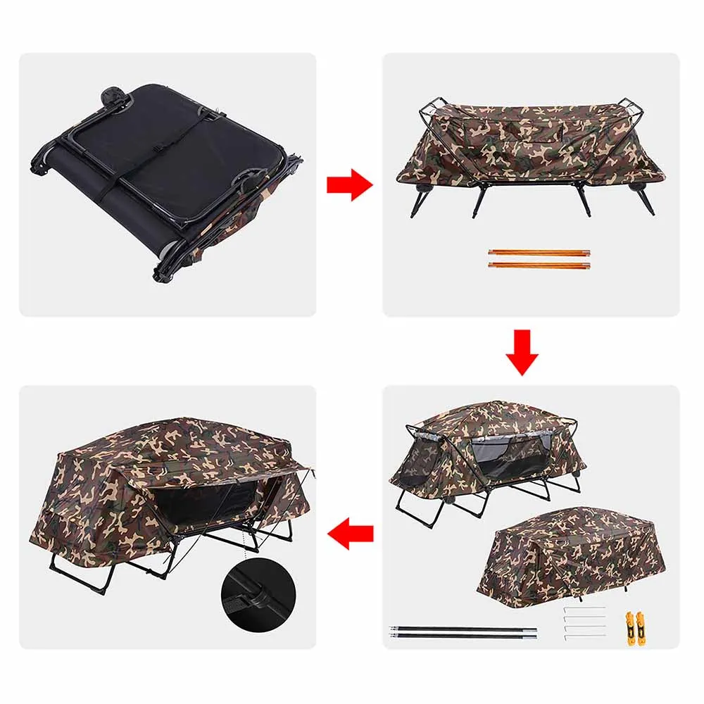 TheLAShop Single Cot Tent Camp Bed Tent Rain Fly Camouflage