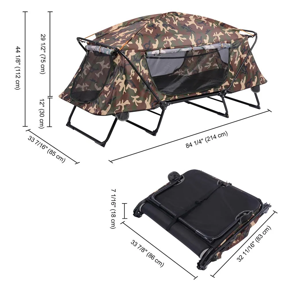 TheLAShop Single Cot Tent Camp Bed Tent Rain Fly Camouflage