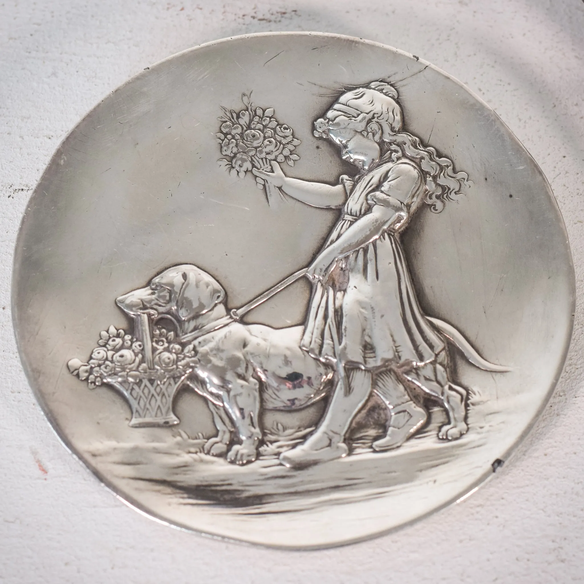 Three - Art Nouveau Pewter Dishes