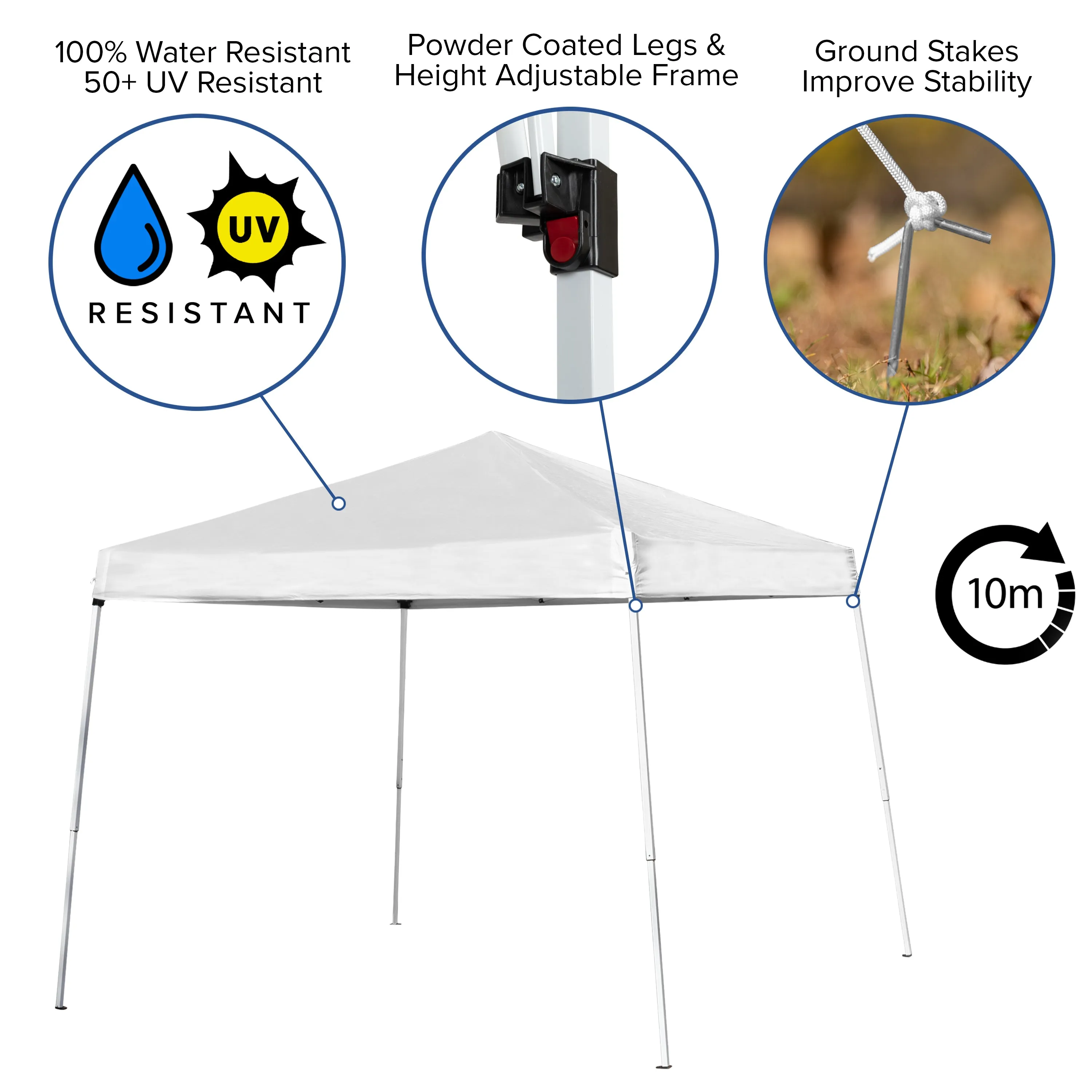 White Canopy & Folding Table JJ-GZ88183Z-WH-GG